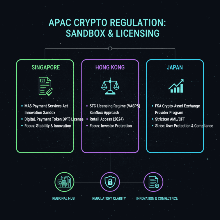 Singapore, Hong Kong, Japan – sandbox và licensing