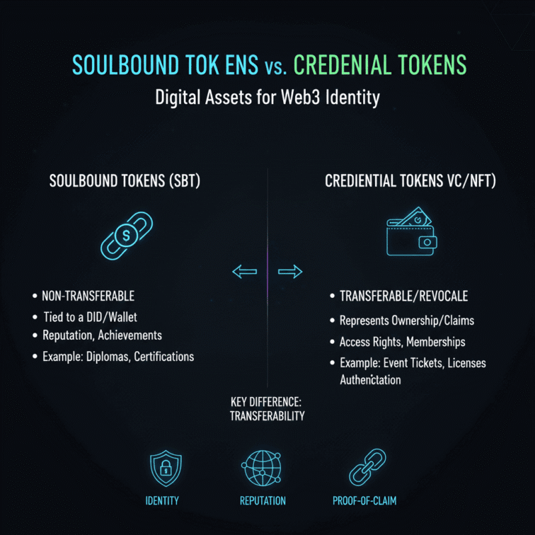 Soulbound Tokens vs Credential Tokens